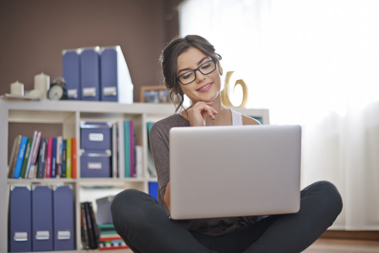 Enjoying Online Learning Laptop